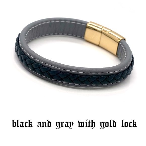 2️⃣  FOR  1️⃣  Mens leather bracelet with easy lock. - Picture 6 of 9